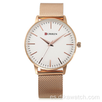 CURREN 9021 Relojes de pulsera de cuarzo para mujer de diseño clásico